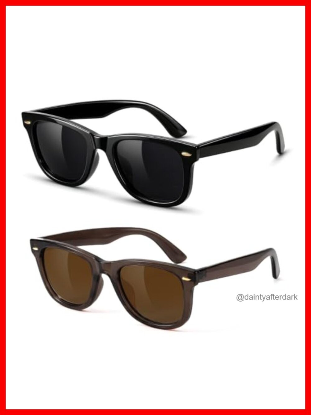 2 Pack Polarized Sunglasses UV400 Square Frame Driving Hiking